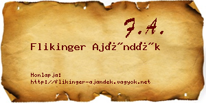 Flikinger Ajándék névjegykártya